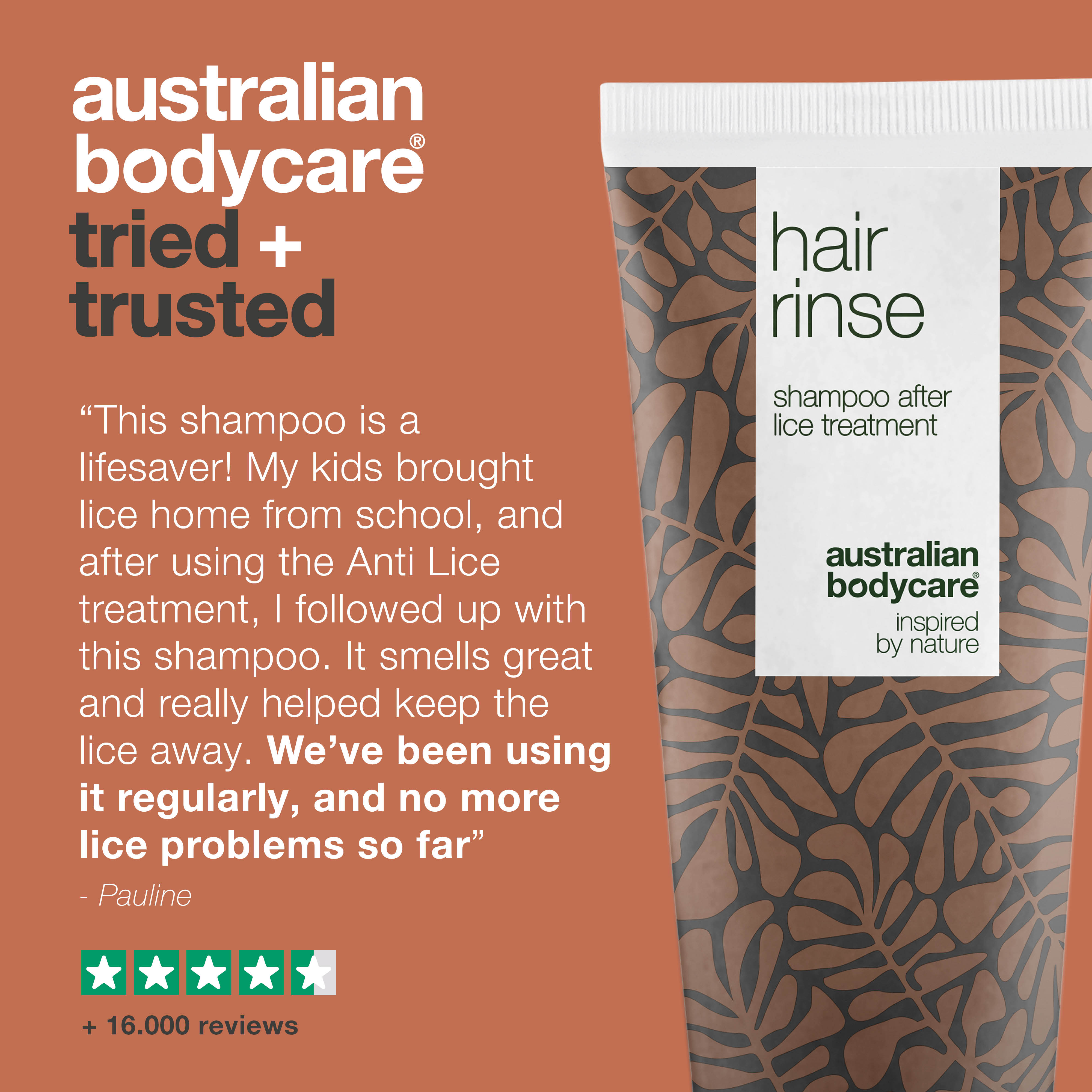 Head lice shampoo with Tea Tree Oil — Shampoo to prevent head lice and wash the hair after lice treatment