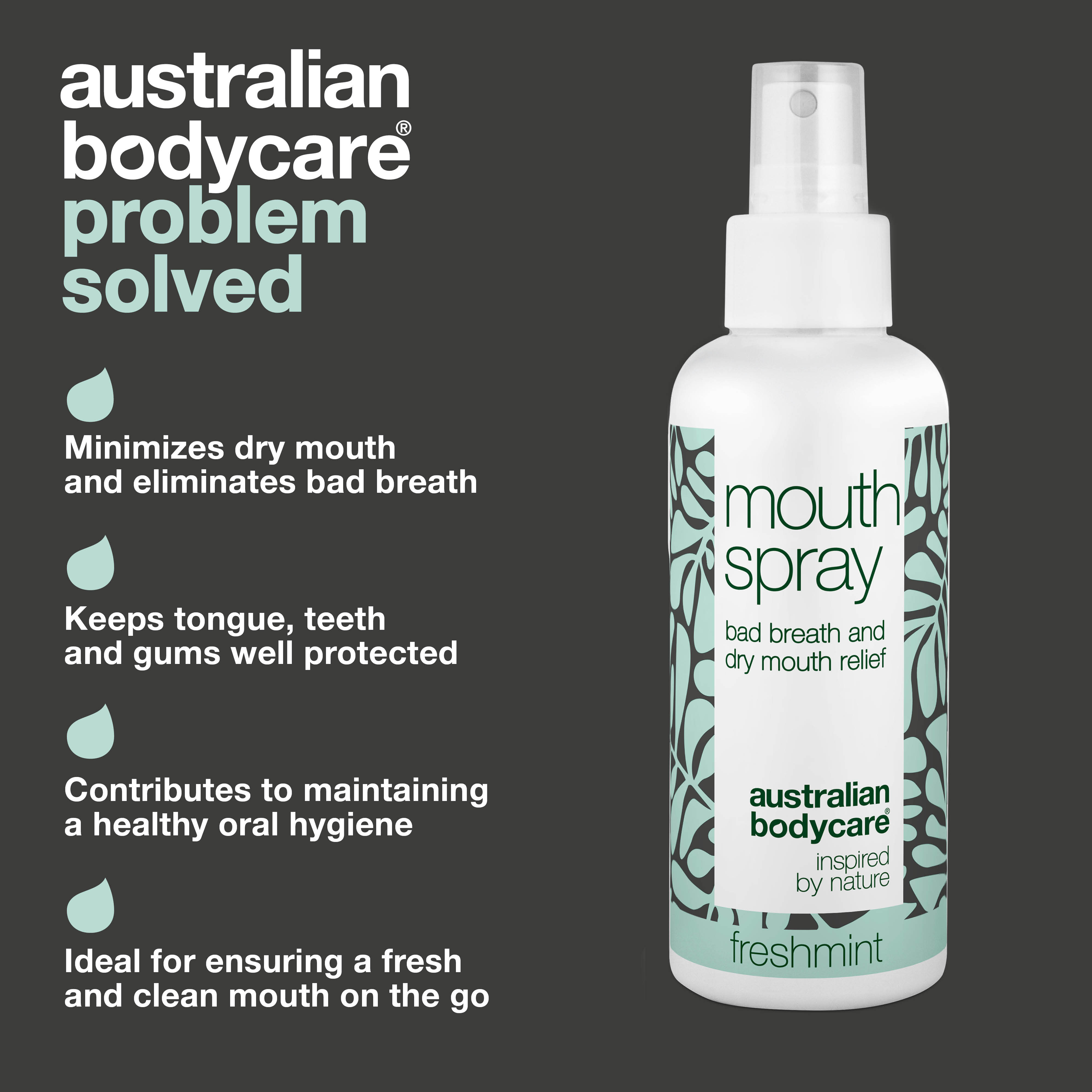 Refreshing Mouth Spray for Bad Breath and Dry Mouth — Soothing and refreshing mouth spray for tongue and gums with natural ingredients. Keeps your mouth fresh and hydrated, tackling bad breath and dry mouth effectively.