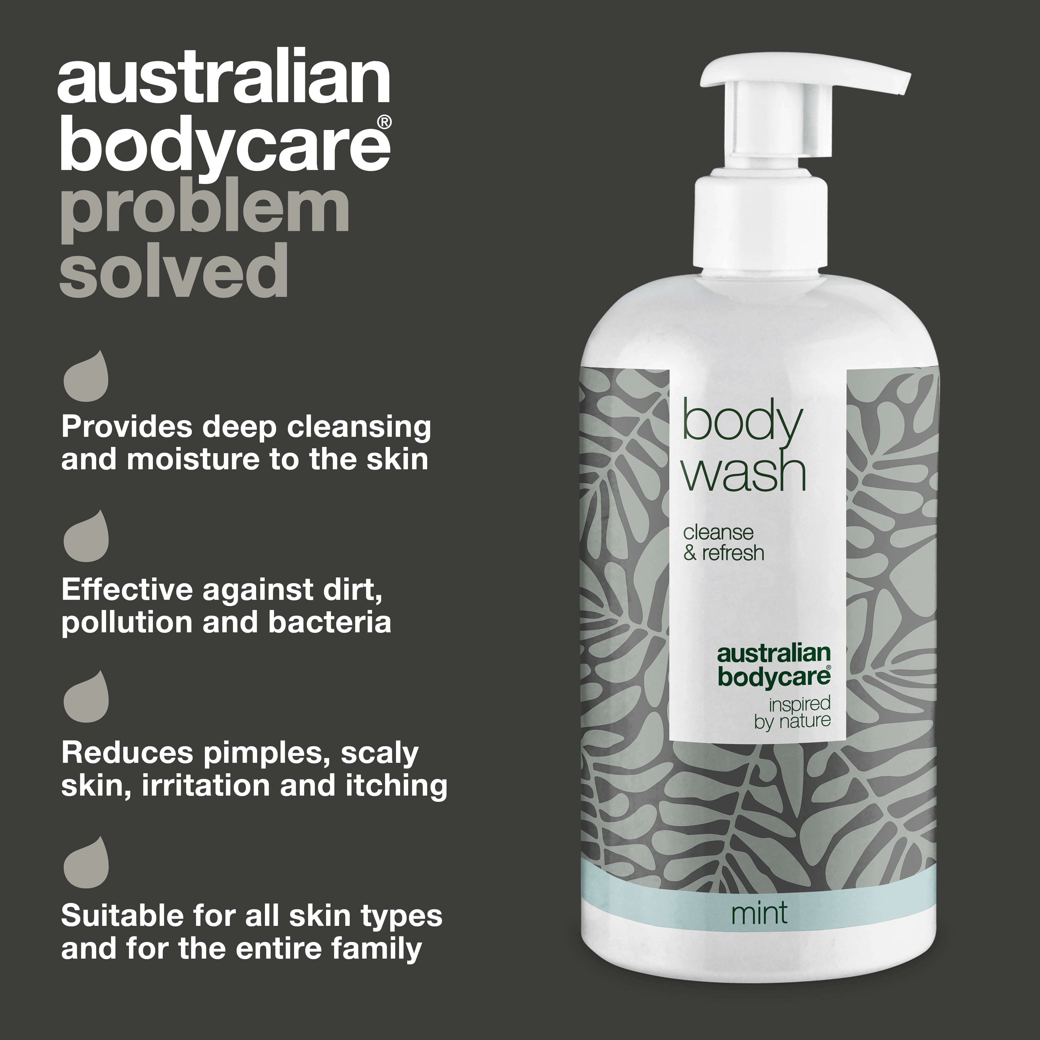 4 for 3 Tea Tree Body Wash 500 ml Mint - package deal — Package deal with 4 Body Wash (500 ml): Tea Tree Oil Mint