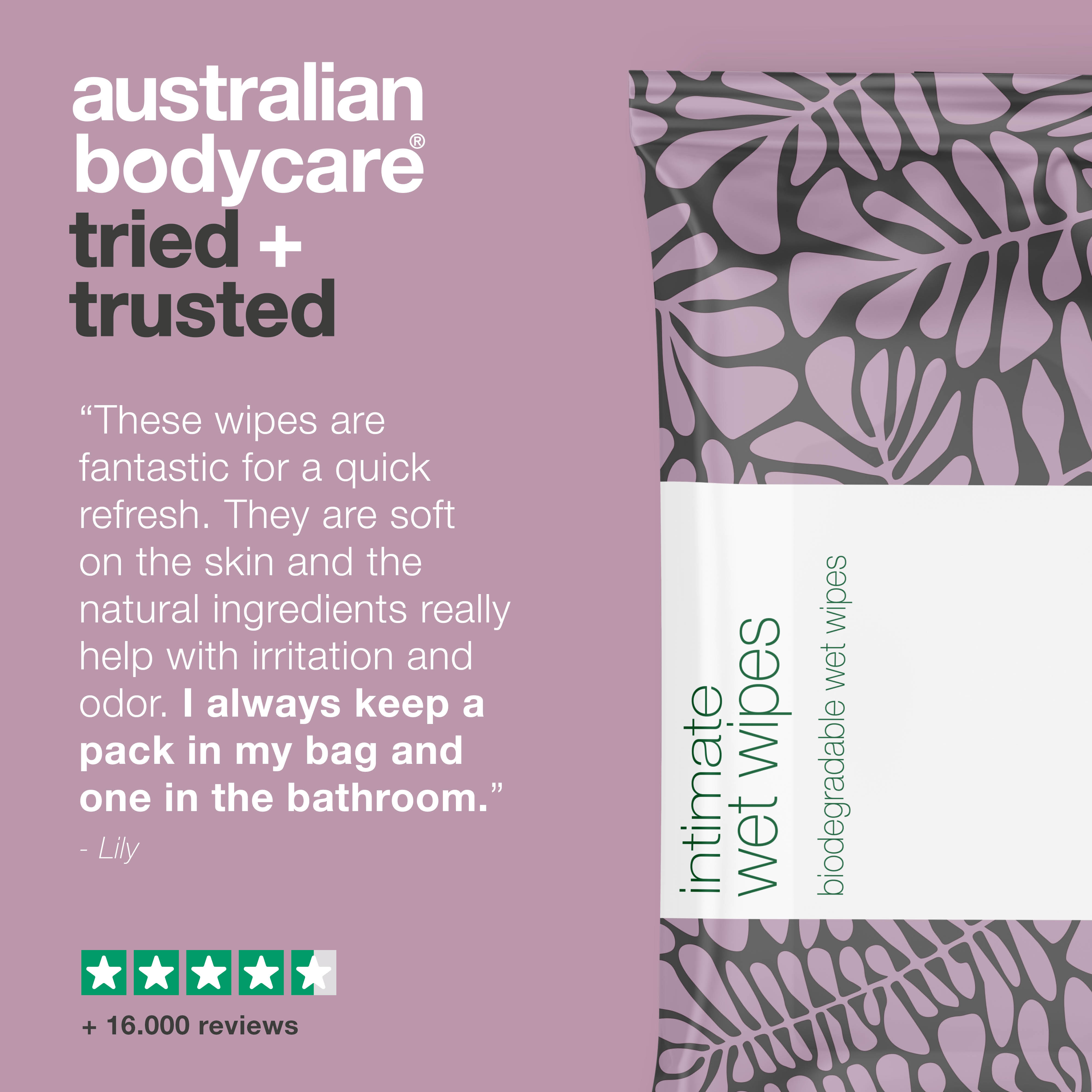 Intimate Wet Wipes with Tea Tree Oil 24 pcs — For daily intimate care for unwanted odour, itching and dryness