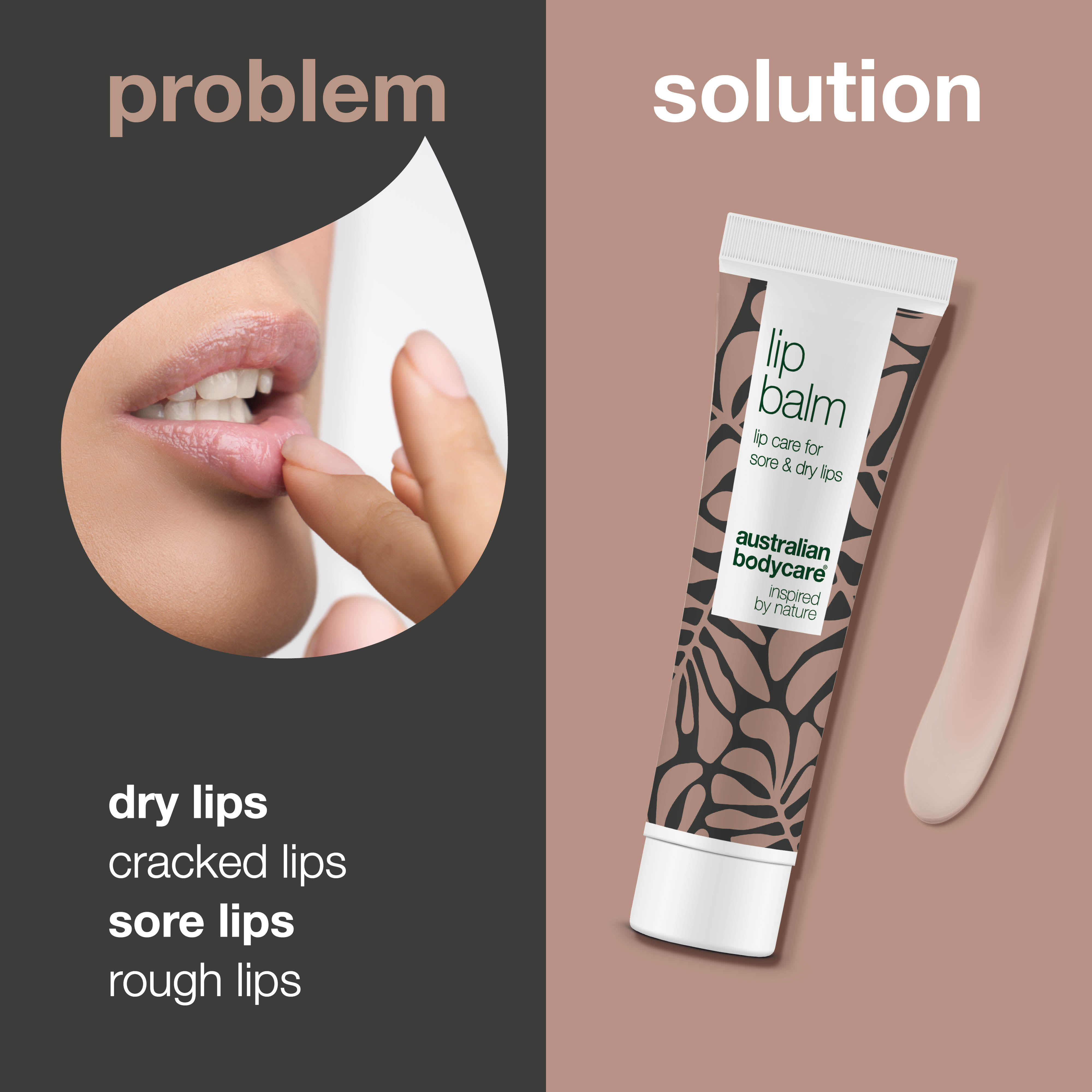 Lip balm for care of dry and chapped lips — Lip balm with Tea Tree Oil for dry lips & care of cold sores