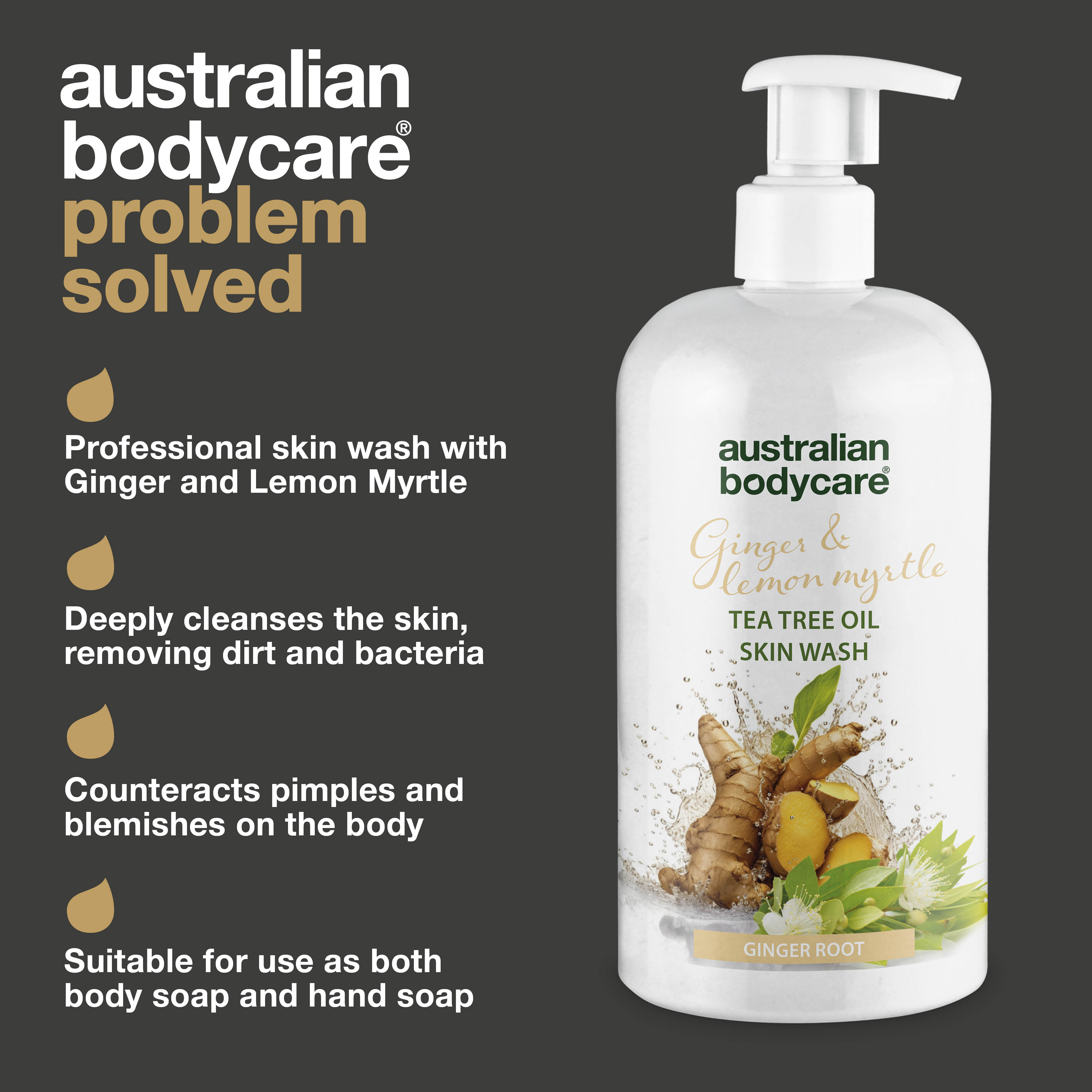 Professionel Ginger & Lemon Skin Wash — Professionel Ginger Body Wash with Tea Tree Oil