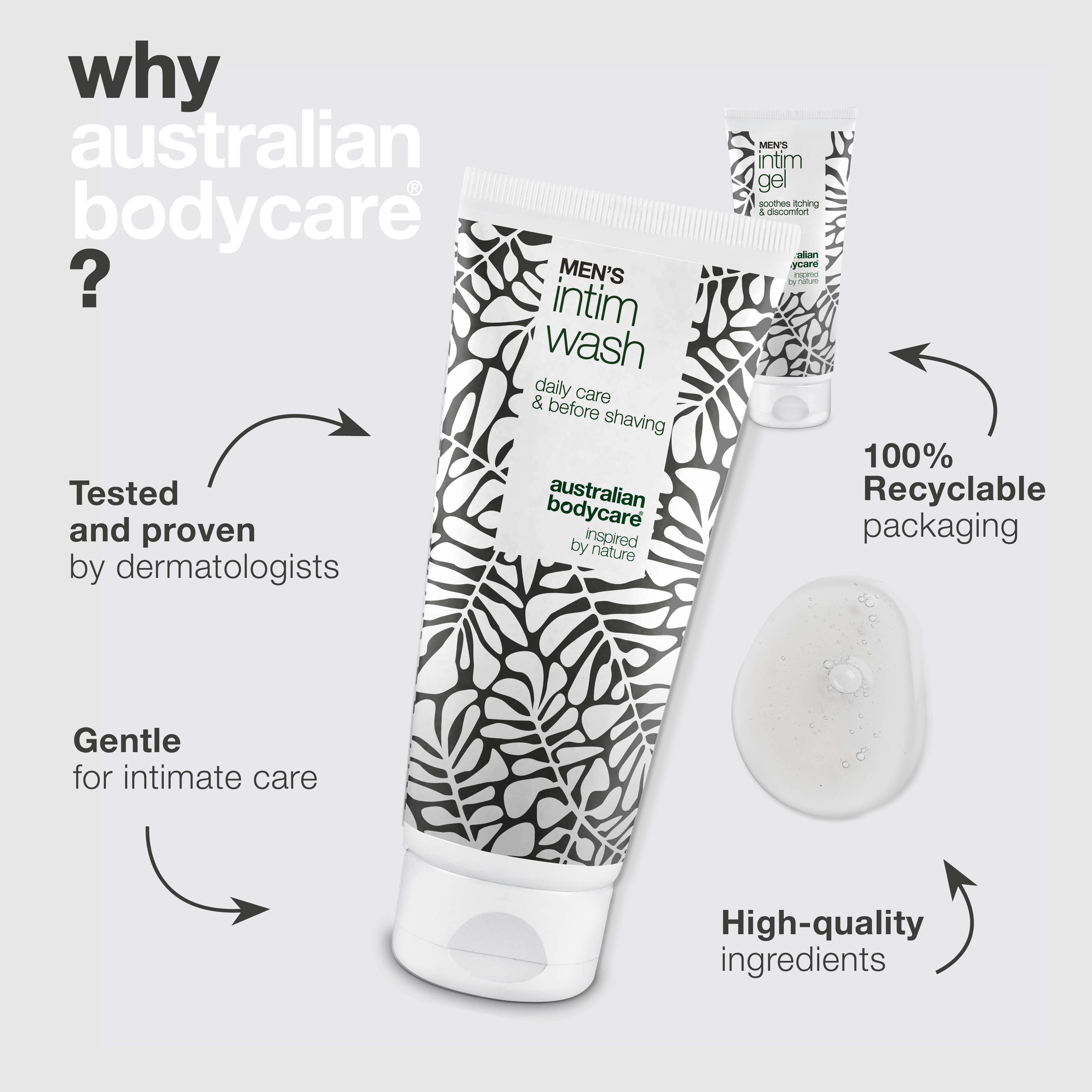 Care for Red Foreskin - Intimate Wash & Gel Solution — Soothe red, irritated foreskin with Men's Intimate Wash and Intim Gel. Gentle care for hygiene and relief.
