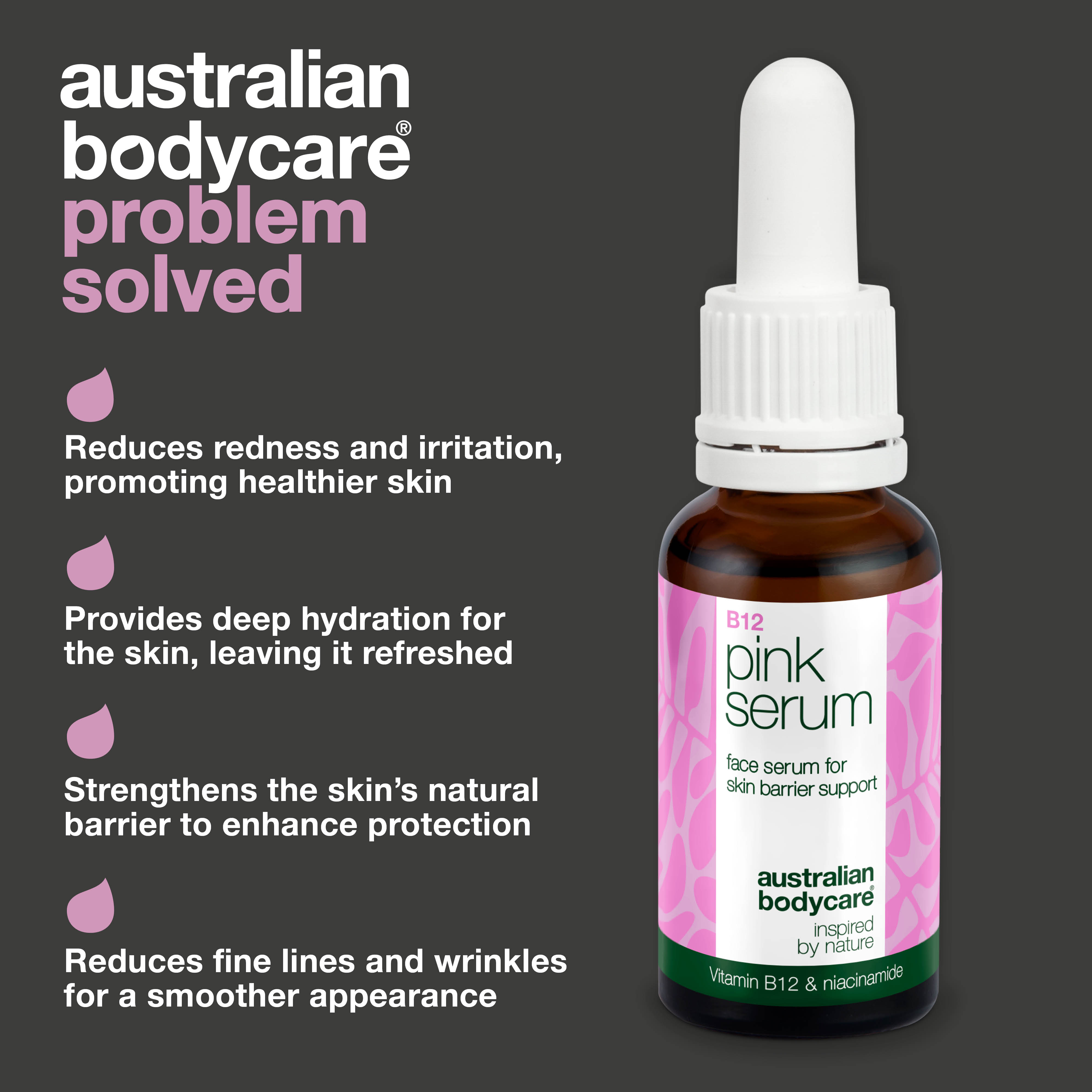 Vitamin B12 Pink Serum – Reduces redness and boosts glow — B12 Pink Serum strengthens the skin barrier, reduces redness and aging signs. Leaves skin soft and radiant.