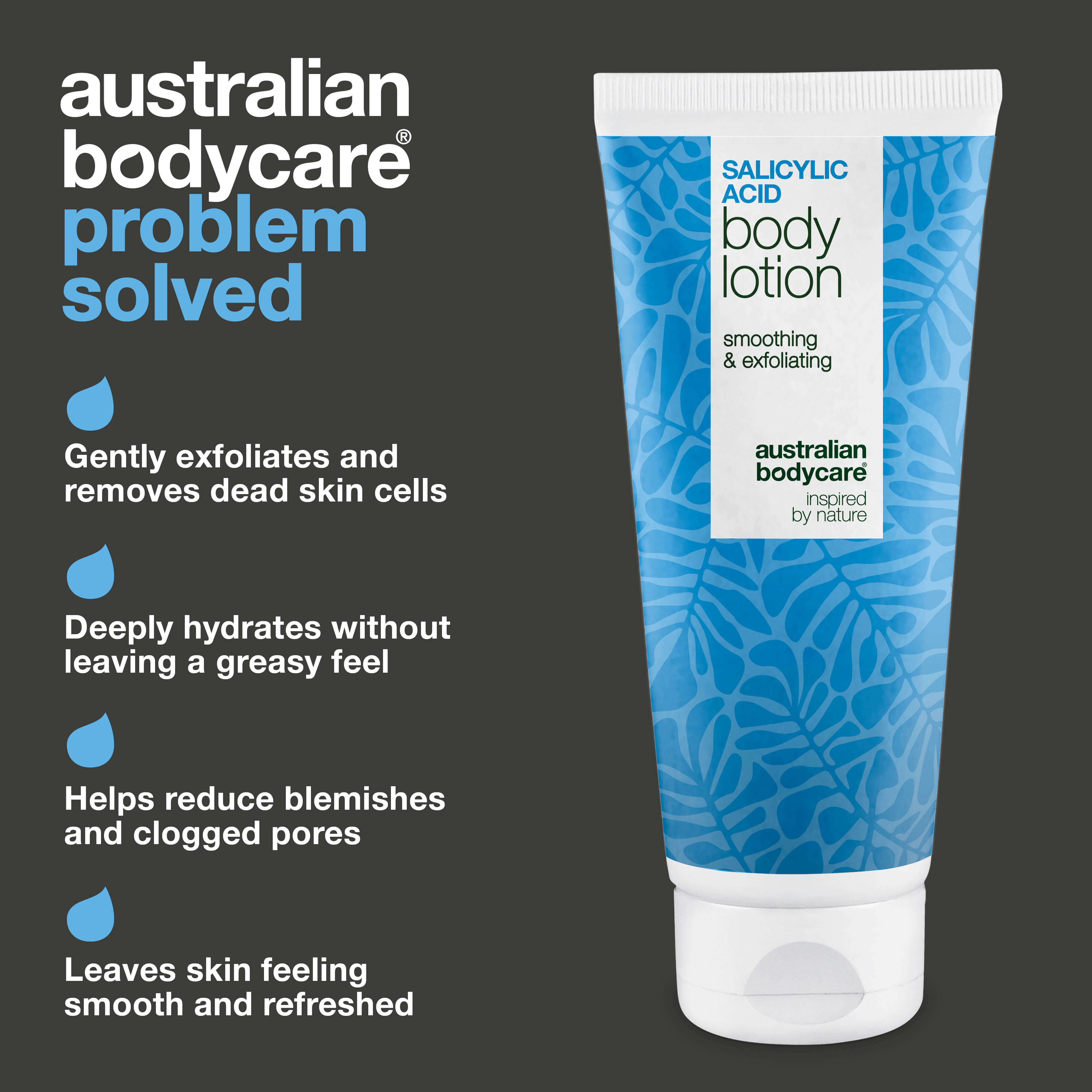 Body lotion with salicylic acid – for blemishes and dry skin — Body lotion with salicylic acid exfoliates, hydrates, and helps reduce blemishes, uneven texture, and dry skin. Perfect for daily use.