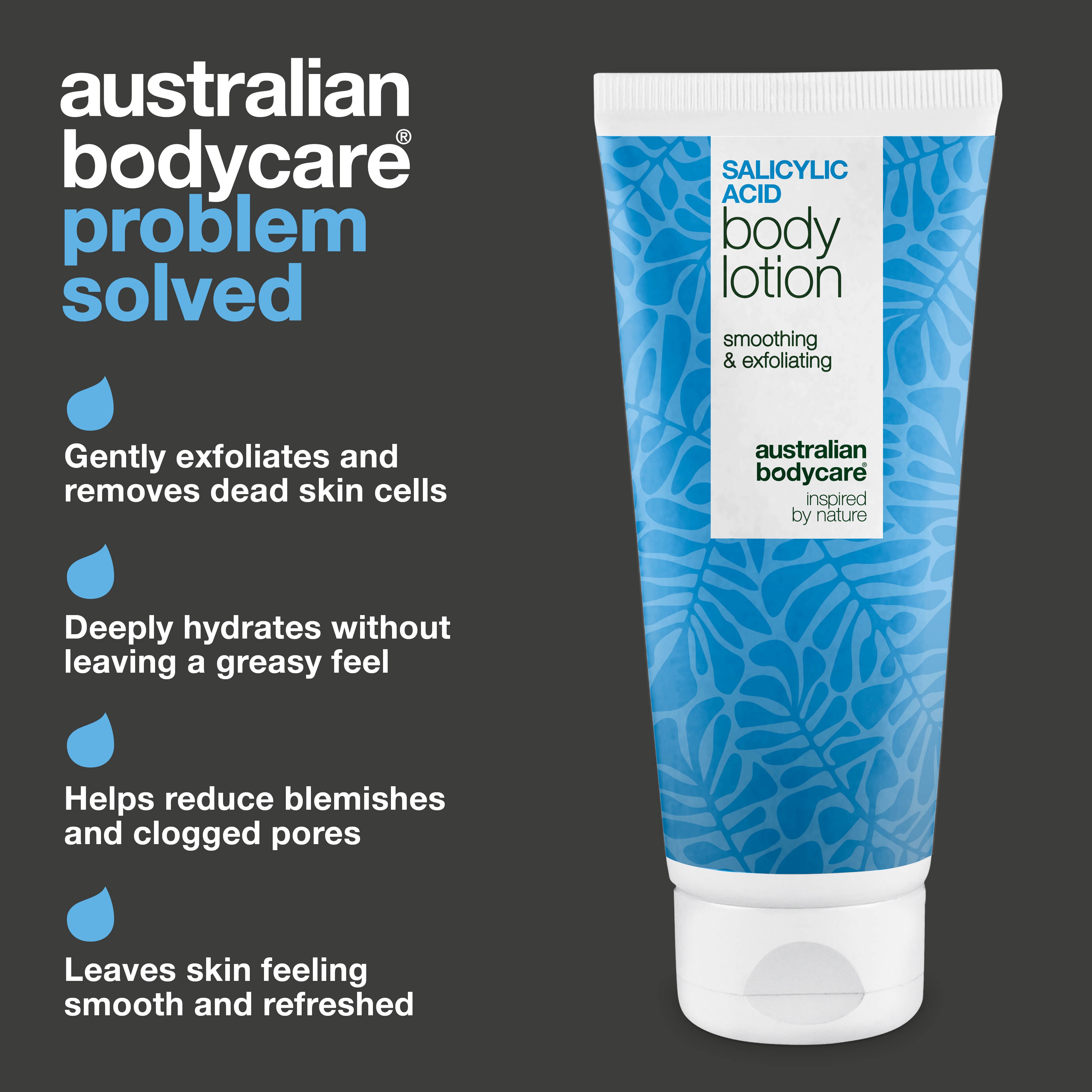 Body lotion with salicylic acid – for blemishes and dry skin — Body lotion with salicylic acid exfoliates, hydrates, and helps reduce blemishes, uneven texture, and dry skin. Perfect for daily use.