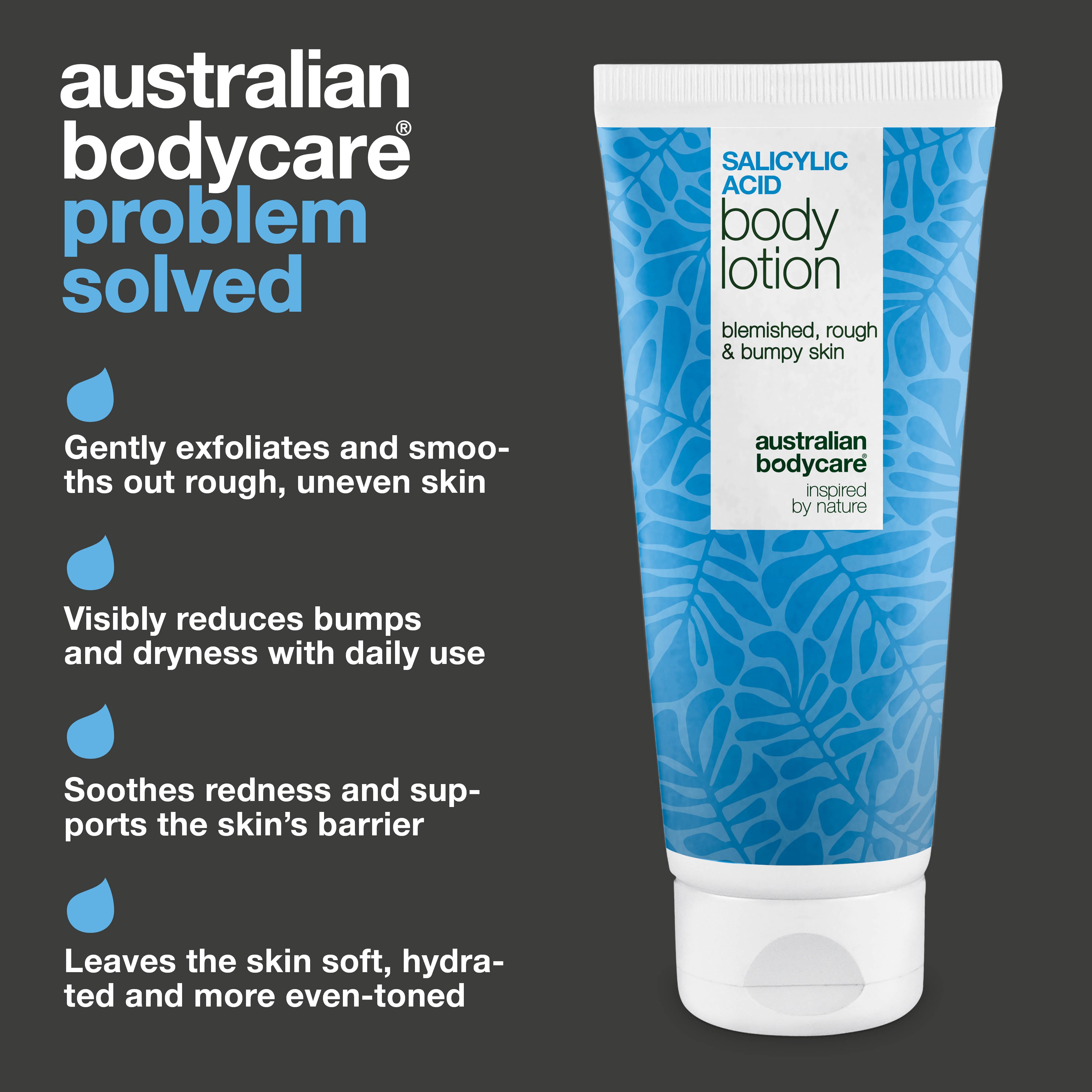 Body lotion with salicylic acid – for blemishes and dry skin — Body lotion with salicylic acid exfoliates, hydrates, and helps reduce blemishes, uneven texture, and dry skin. Perfect for daily use.