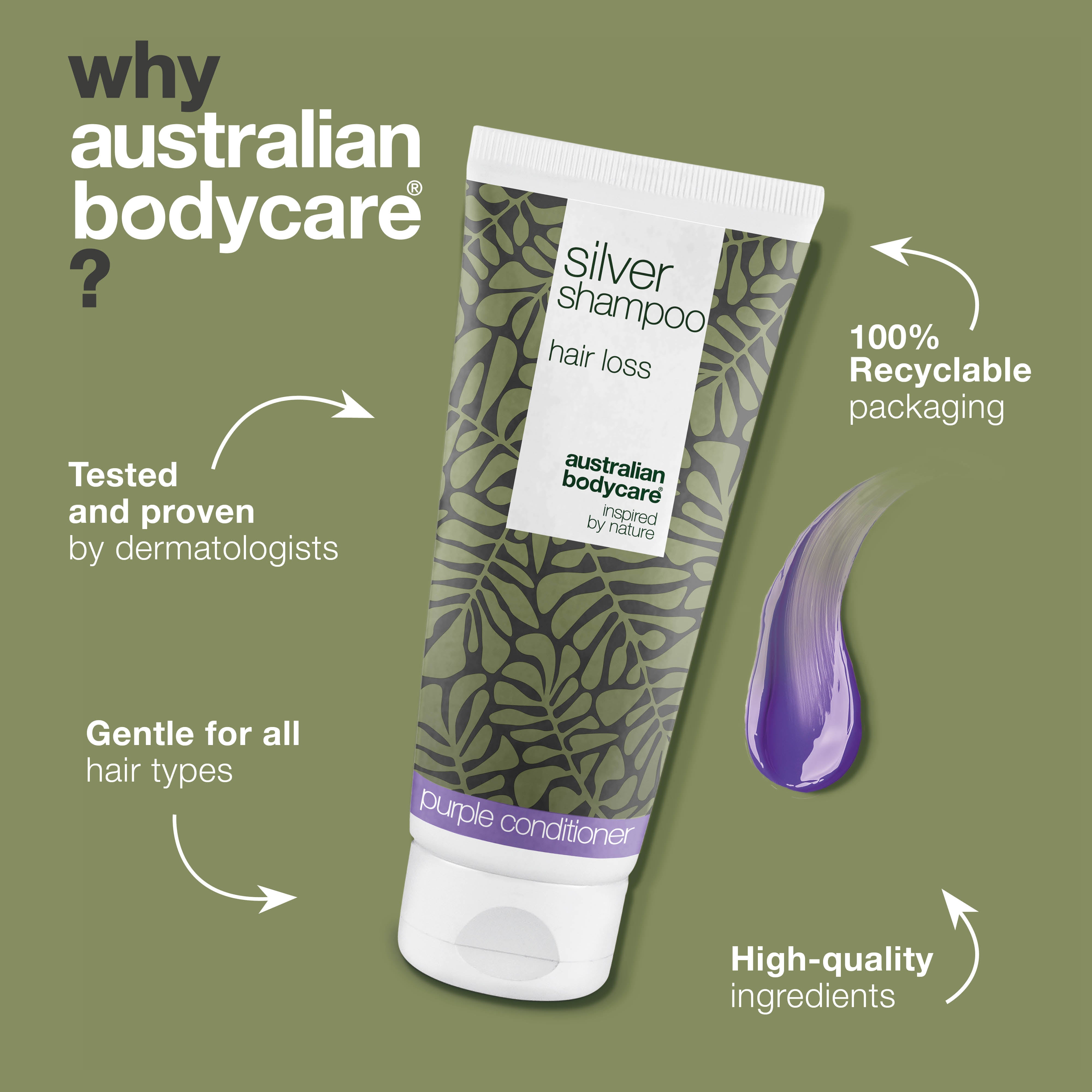 Silver Shampoo – Supports Healthy Hair Growth and Removes Brassiness — Neutralize yellow tones with Silver Shampoo. Strengthens and nourishes hair for a vibrant blonde or grey look.