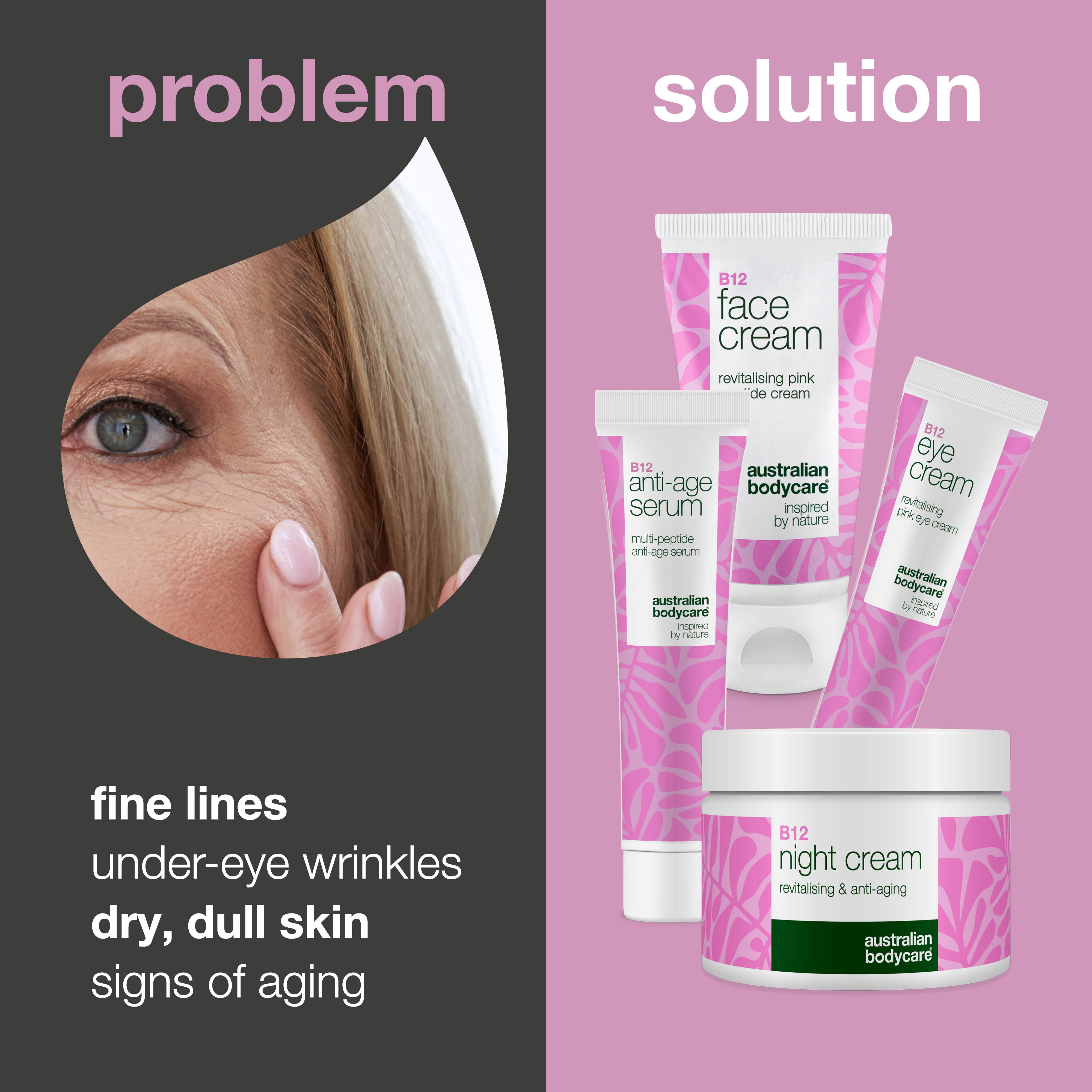 Skincare Set with B12 – Reduce Wrinkles for a Youthful Glow — 4 products with B12 for anti-age benefits. Achieve firmer, youthful skin.