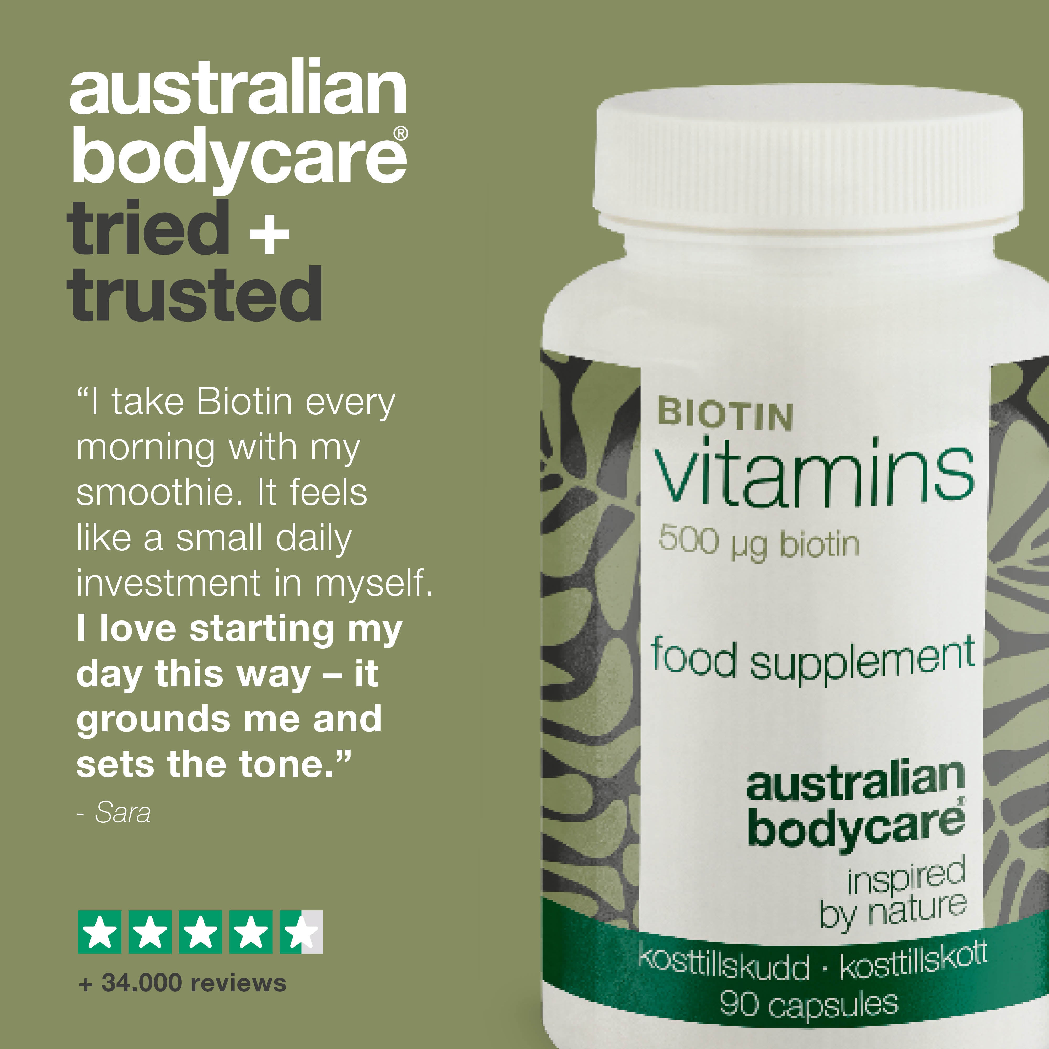 Biotin 500 µg – Daily Vitamin B7 Supplement – 90 Count — Biotin 500 µg with Vitamin B7 – 90 tablets for daily use to help maintain hair, skin, and mucous membranes. Key: biotin, alfalfa, cellulose.