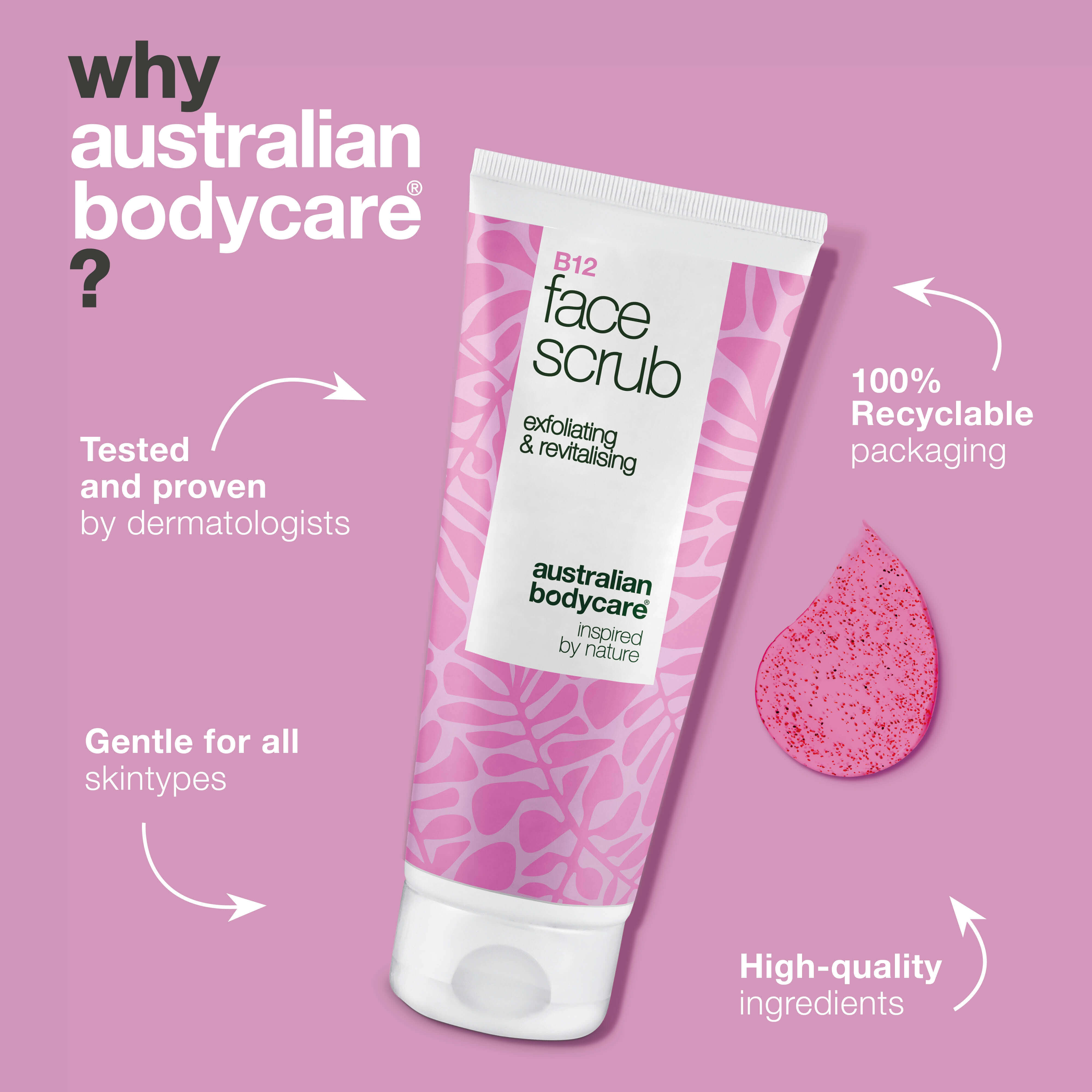 Face Scrub for cleansing and exfoliating dull skin – with B12 vitamin