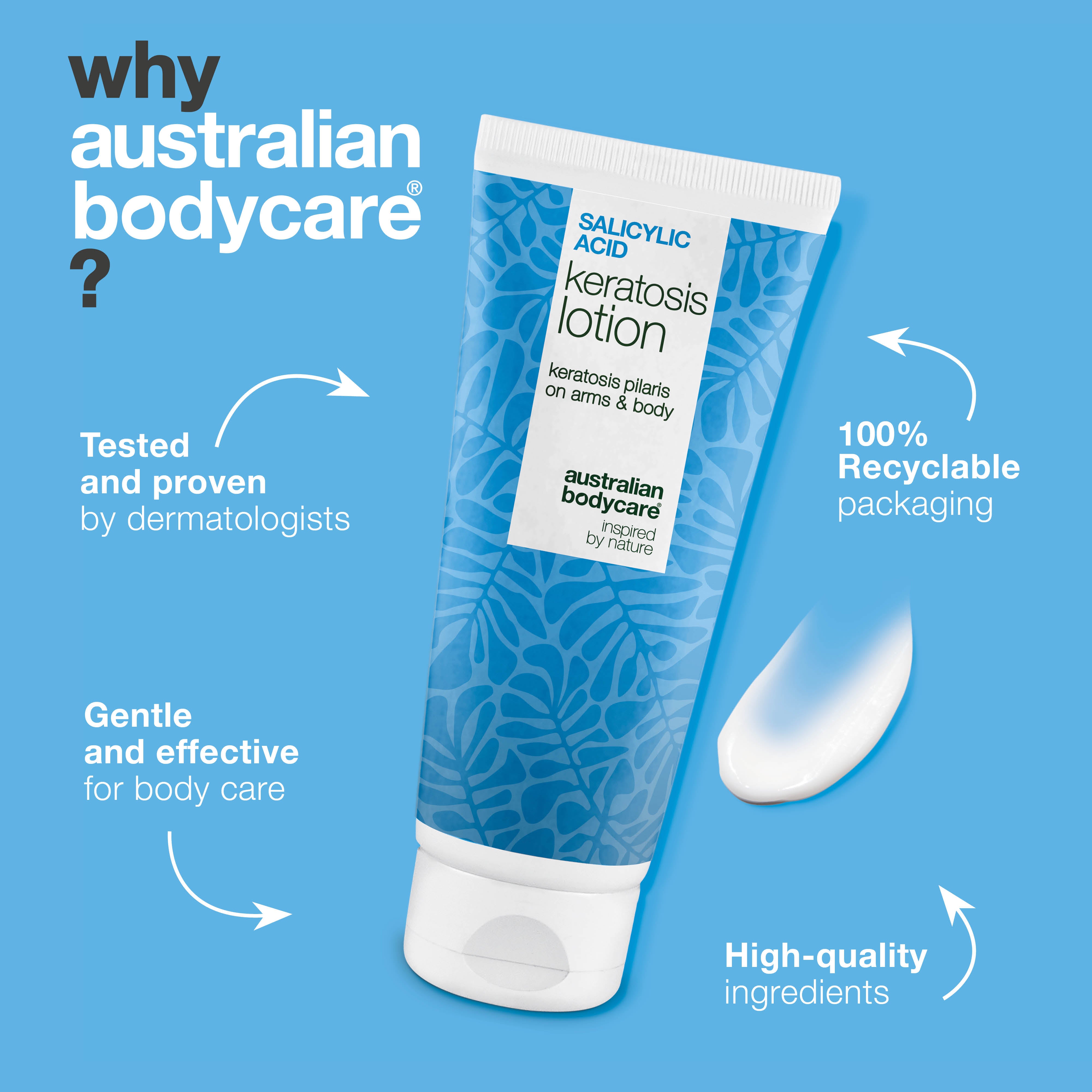 Body lotion for keratosis pilaris and rough, bumpy skin — Body lotion for keratosis pilaris and dryness. Smooths skin with salicylic acid, niacinamide, and zinc.