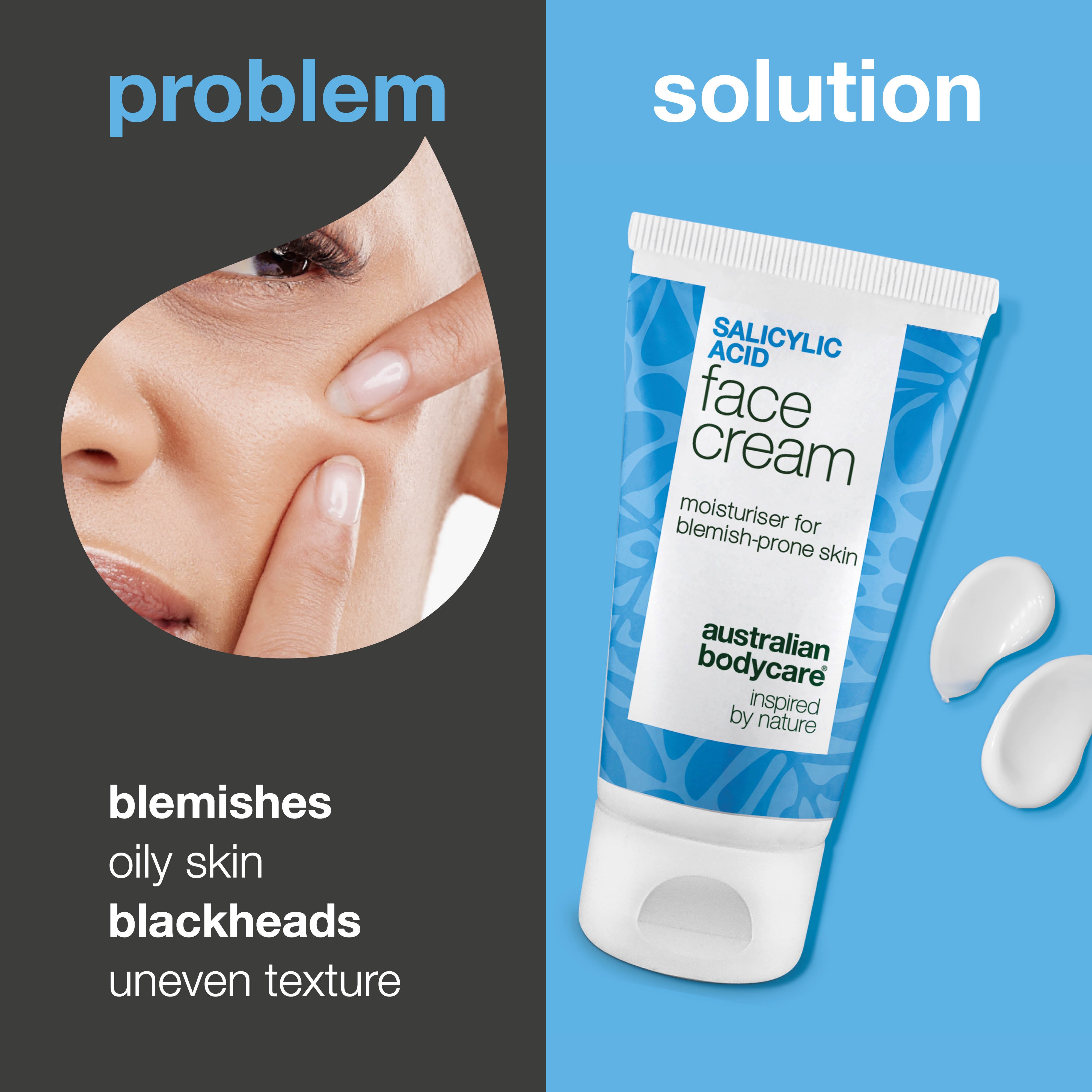 Salicylic Acid Face Cream for acne and blackheads – unclogs pores, reduces oil and helps keep skin clear