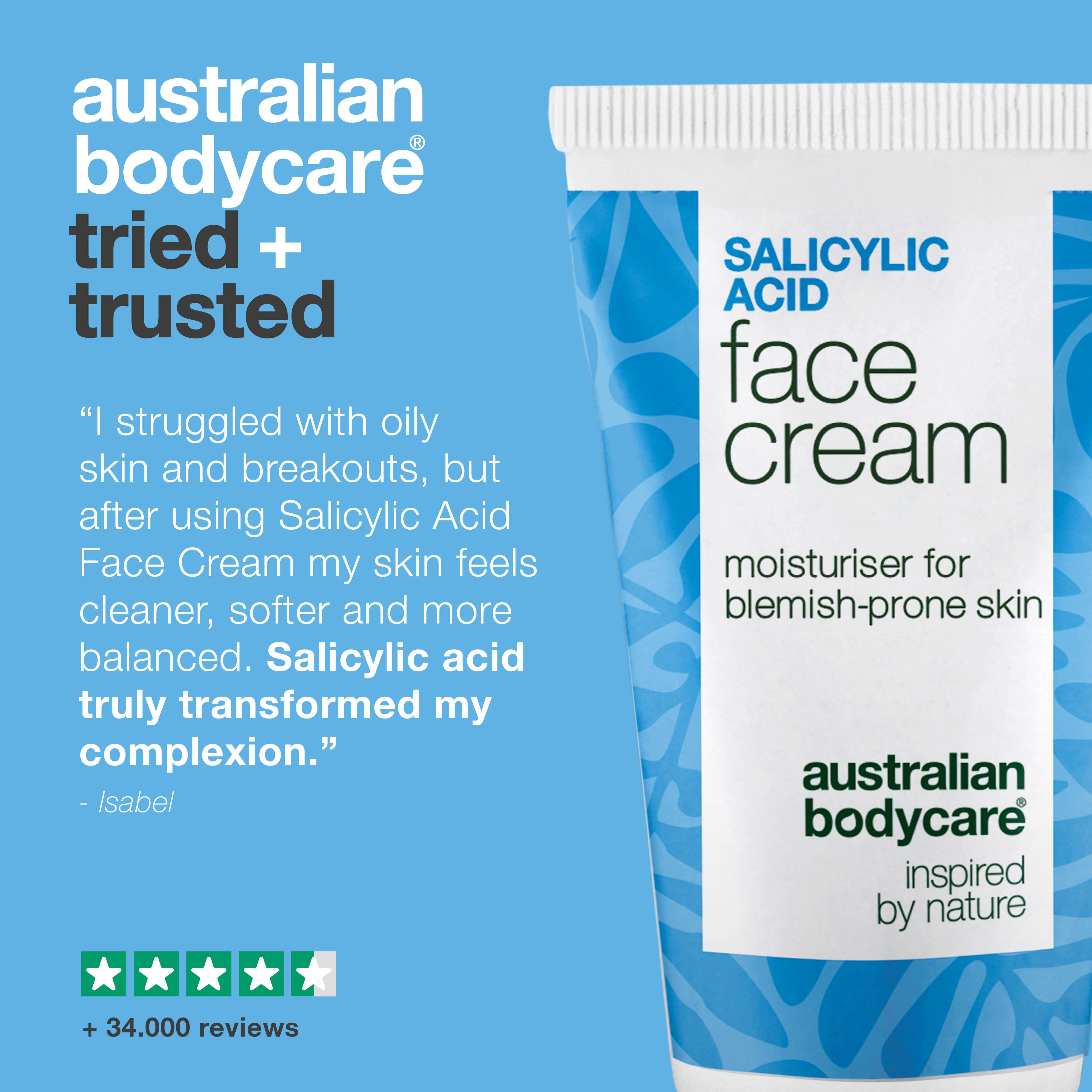 Salicylic Acid Face Cream for acne and blackheads – unclogs pores, reduces oil and helps keep skin clear