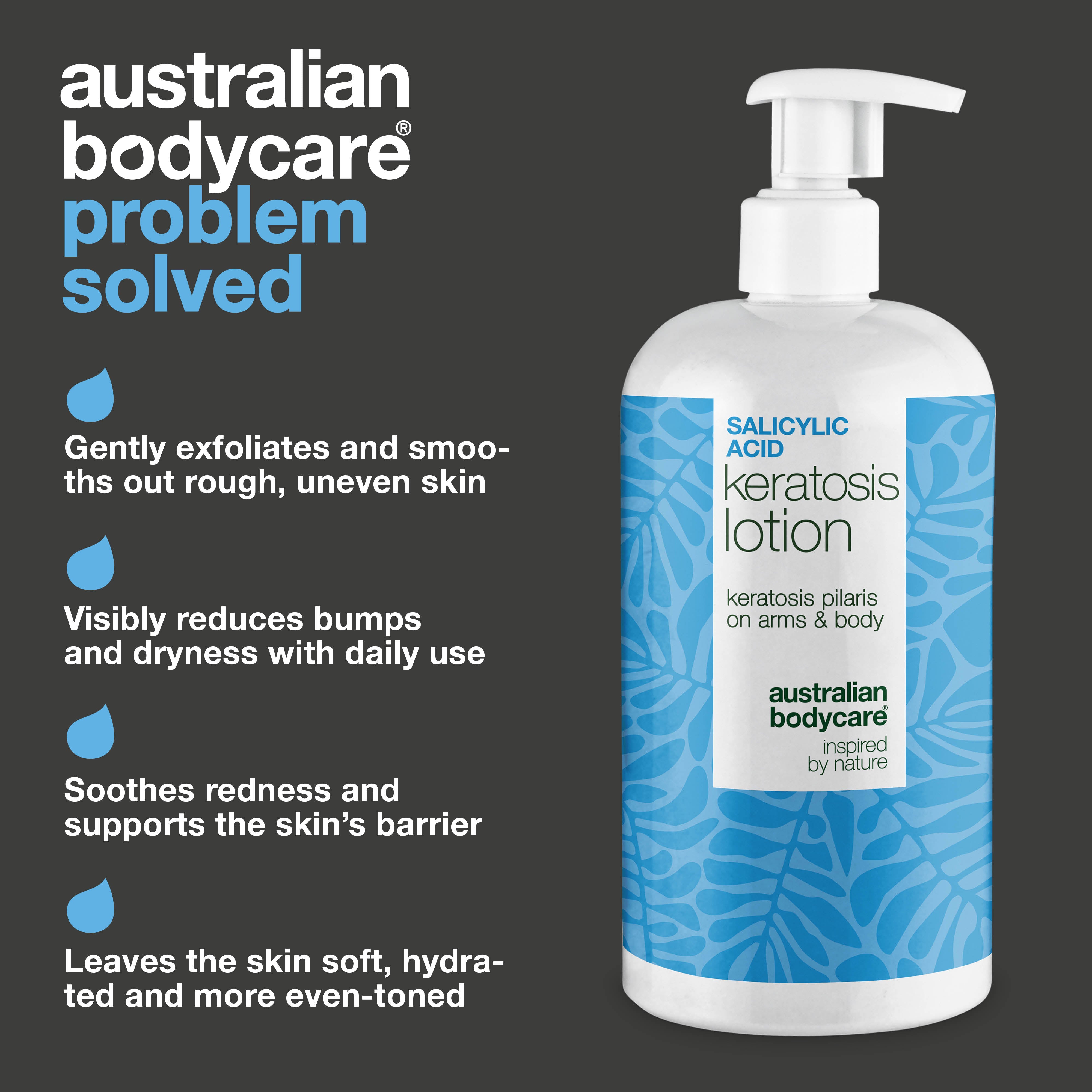 Body lotion for keratosis pilaris and rough, bumpy skin — Body lotion for keratosis pilaris and dryness. Smooths skin with salicylic acid, niacinamide, and zinc.