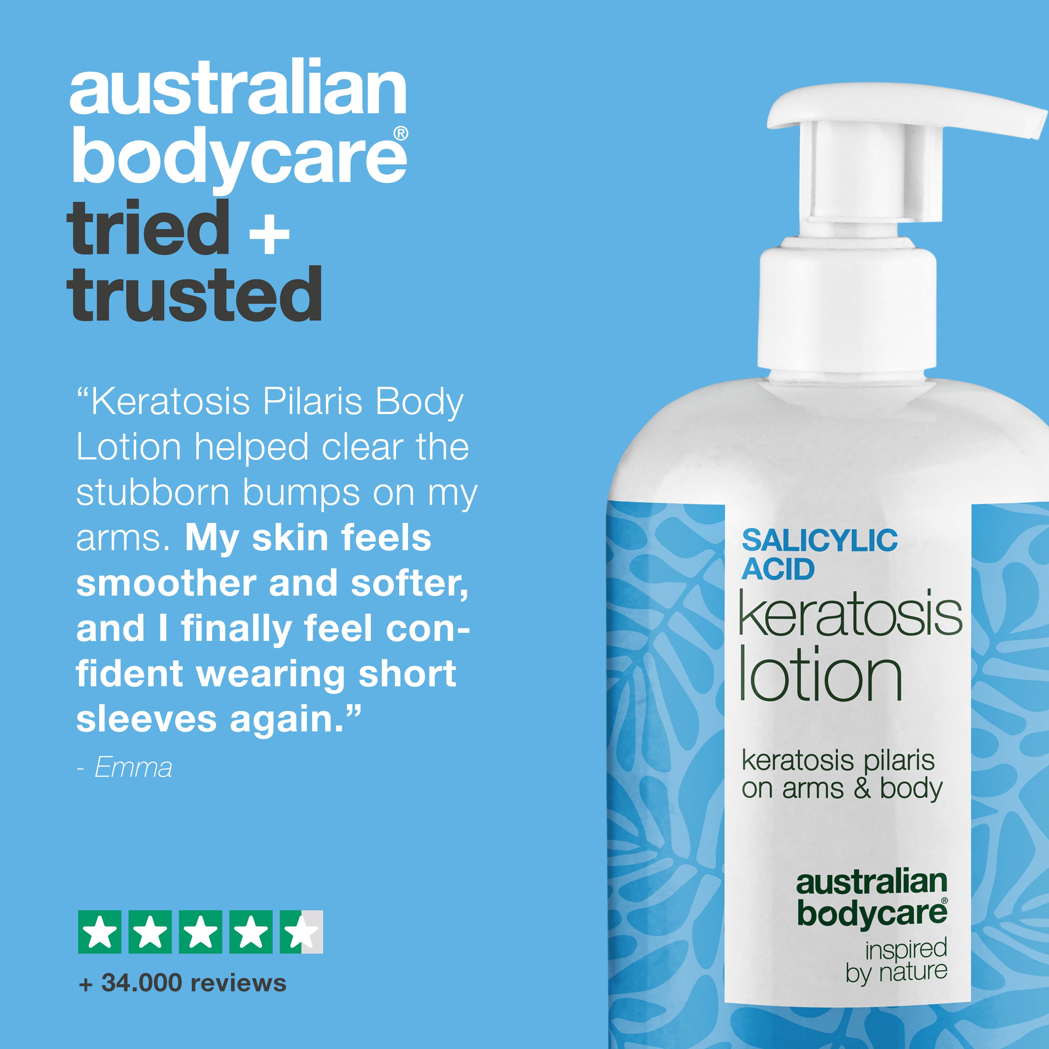 Body lotion for keratosis pilaris and rough, bumpy skin — Body lotion for keratosis pilaris and dryness. Smooths skin with salicylic acid, niacinamide, and zinc.
