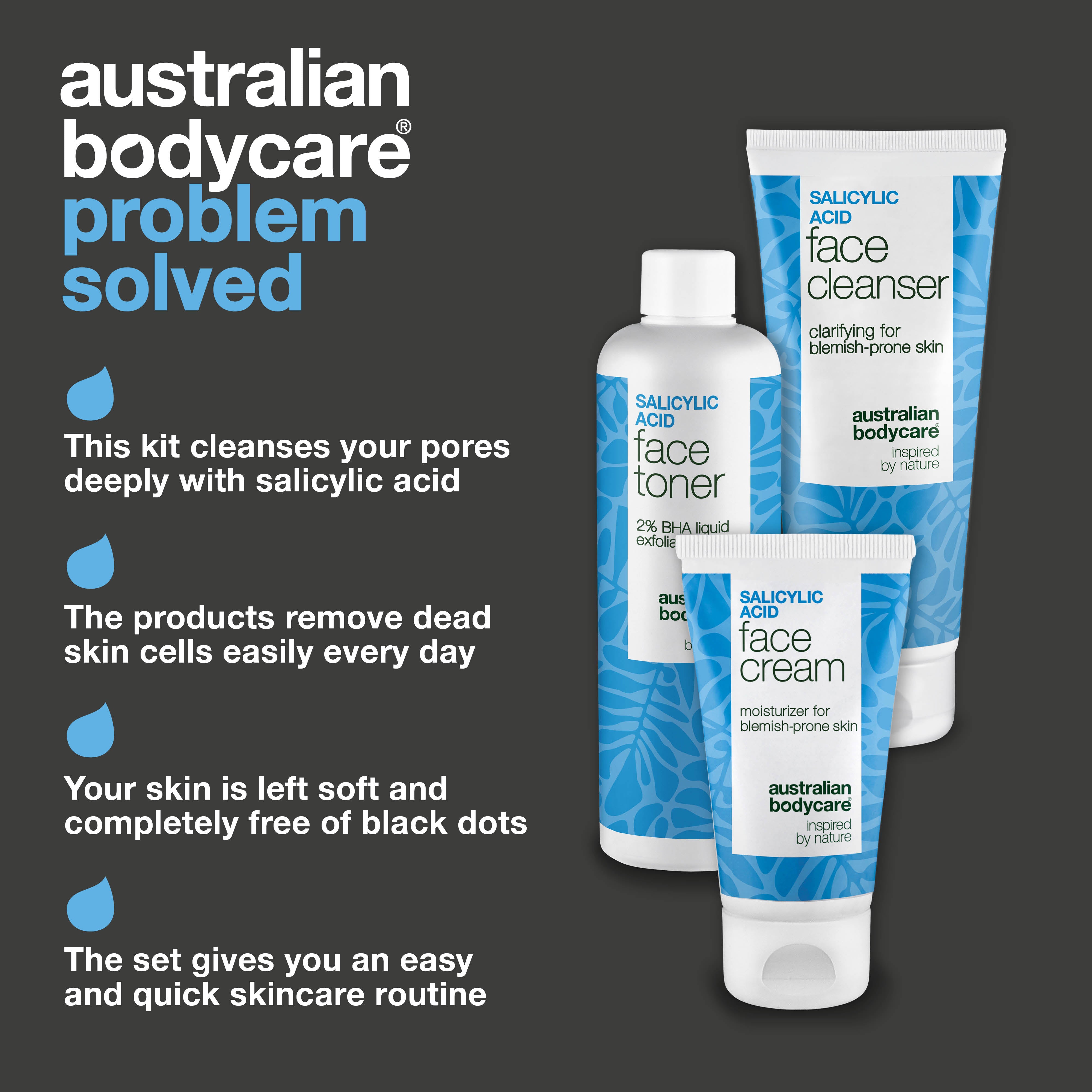 Kit for blackheads and clogged pores with salicylic acid – deep-cleansing routine for smooth, clear skin