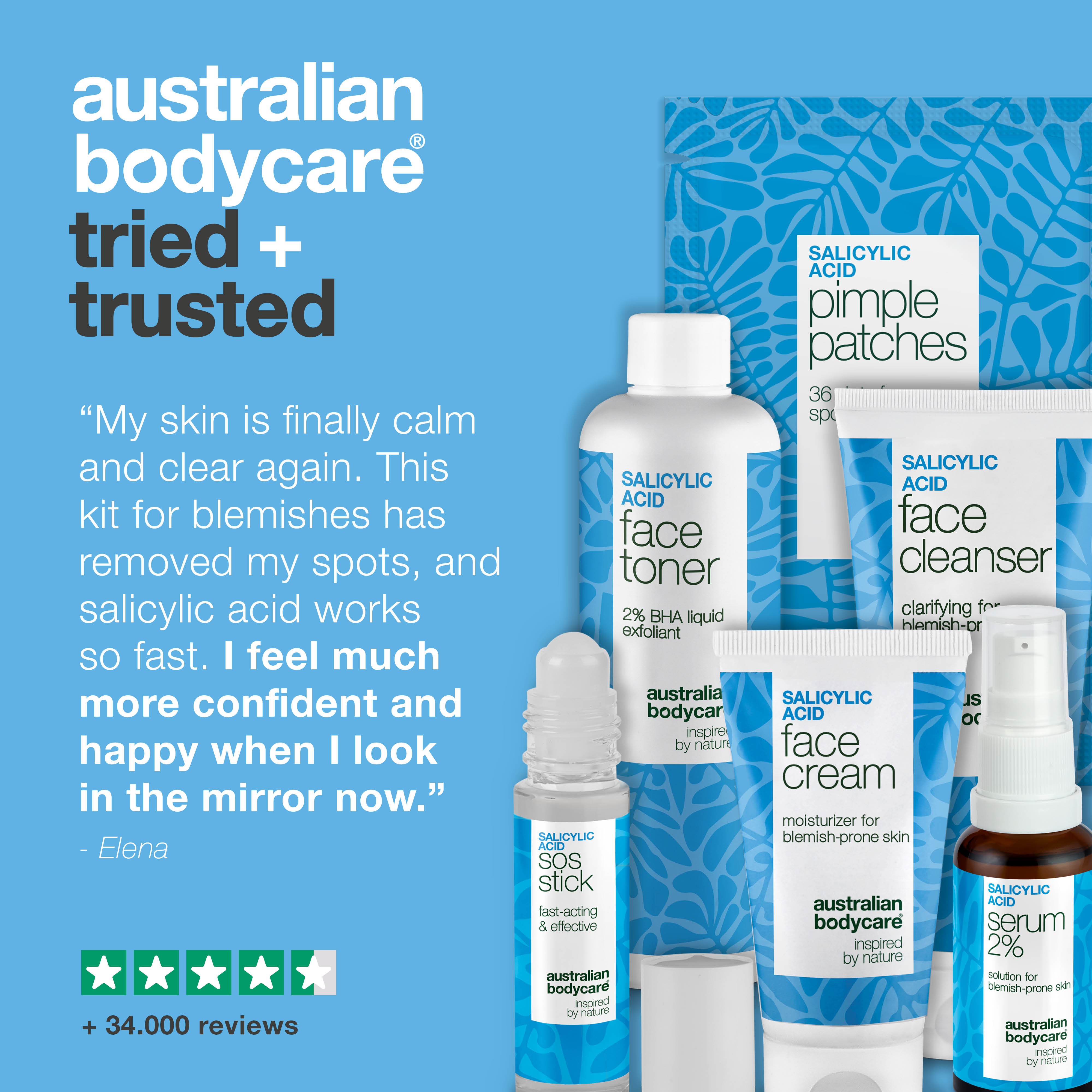 Kit for acne and blemish-prone skin with salicylic acid – unclogs pores, reduces redness and helps prevent breakouts