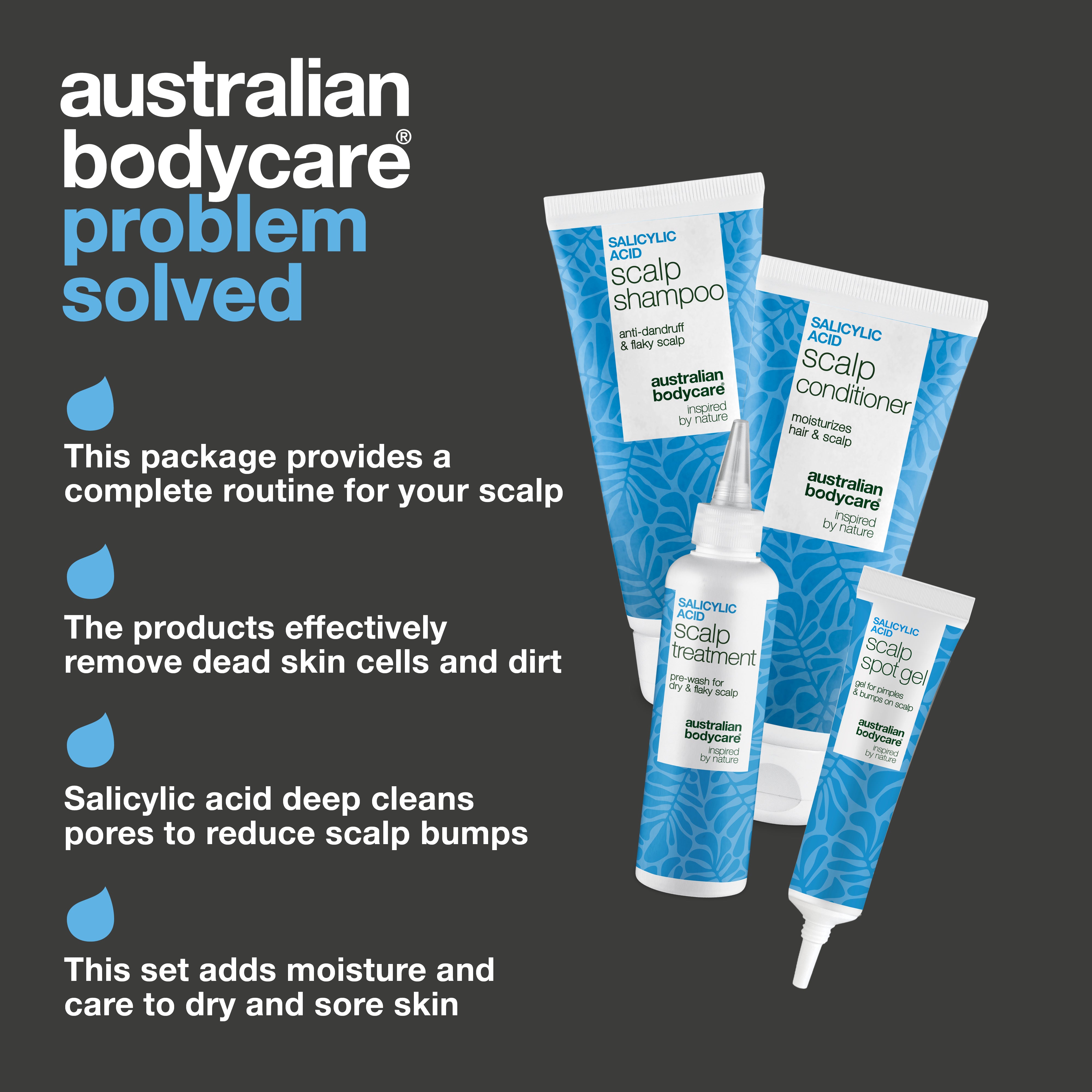 Set benefits: a complete scalp routine that removes dead skin cells, deep cleanses pores and moisturises dry, tender skin