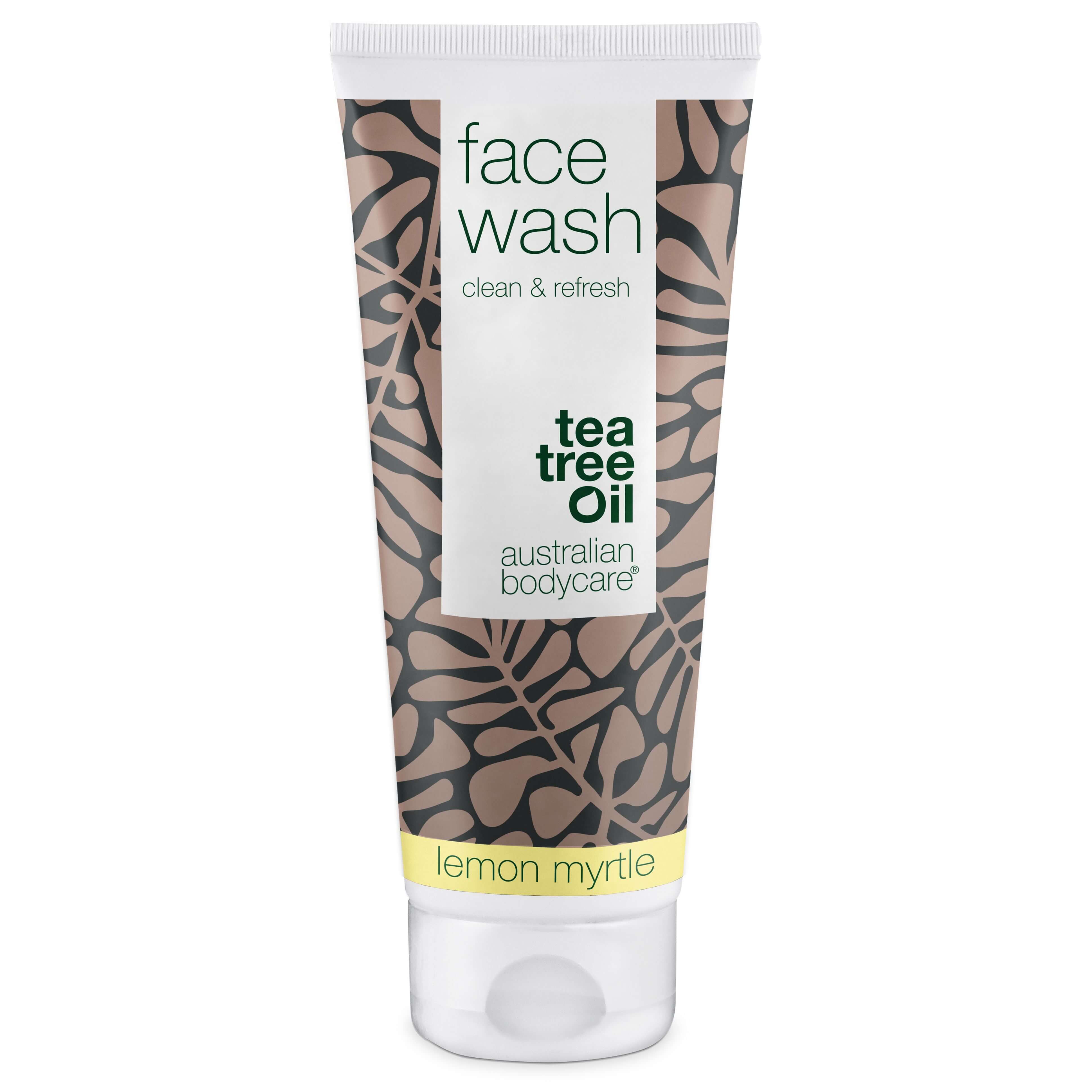 Tea tree Face Wash näppylöitä ja mustapäitä vastaan ​​- Päivittäinen kasvojen puhdistusaine rasvaiselle iholle, ihanteellinen epäpuhtaalle iholle ja akneen