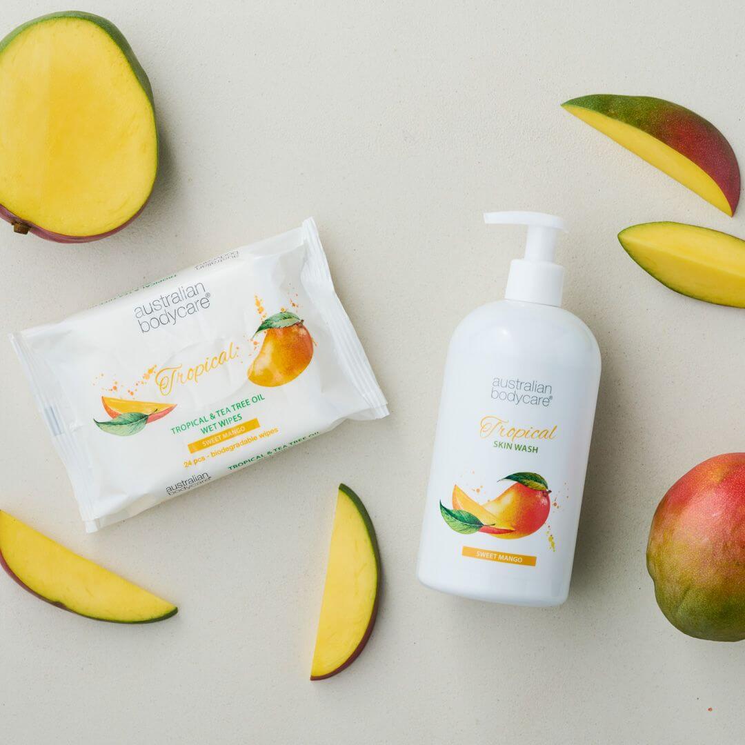 Tropical Skin Wash mangolla - Ammattimainen vartalopesu teepuuöljyllä ja mangolla puhtaan ja terveen ihon saamiseksi